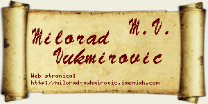 Milorad Vukmirović vizit kartica